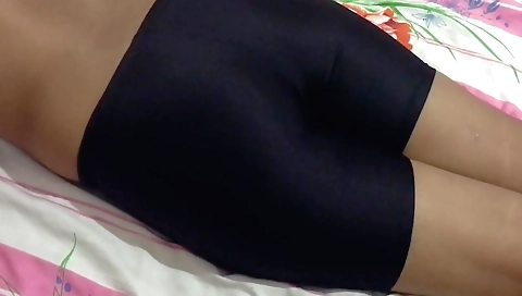 Solo female masturbation with a vibrator in the bedroom