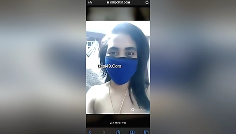 Busty brunette has a hairy pussy on the webcam video