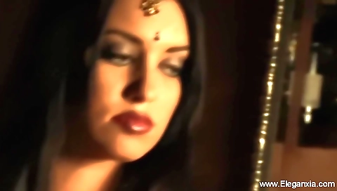 Horny brunette in a sexy lingerie enjoys pussy licking