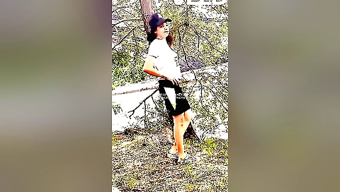 Brunette in a white bikini takes a break for a solo xxx