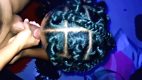 Amateur brunette with small boobs gets a facial on face