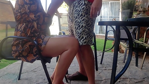 Amateur outdoor sex video with a brunette in a nice outfit