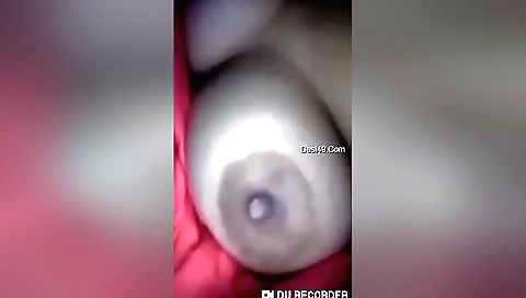 Gorgeous amateur busty brunette exposing body on webcam