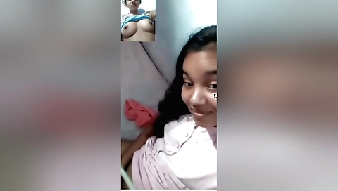 Amateur brunette with large tits is filming on web camera