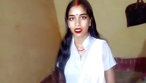 Indian girl with a black dress and a sexy body with a hot face