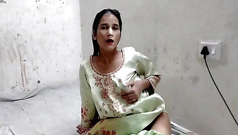 Indian brunette babe in a sexy black dress in a trance mode