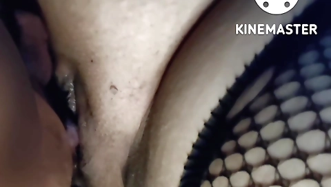 Busty indian chick wearing sexy shorts and stockings