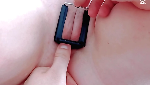 I measure little pink hole inside a toy of little pussy