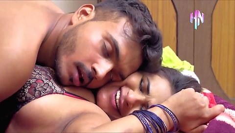 Horny woman in a tight dress touches that handsome teen