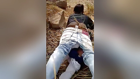 Amateur indian with a sexy body plays with the sun outdoors