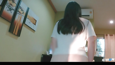 Busty brunette pornstar with natural tits fucking in a hot songkran