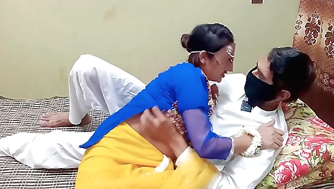 Indian brunette girl gets her pussy fucked by her stepbrother