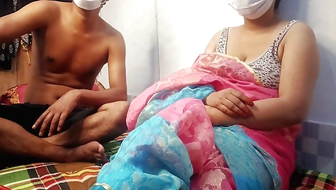 Busty stepsister-inlaw fucks stepsister on the sofa