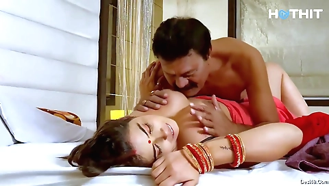 Busty brunette enjoys hot sex with her horny lover