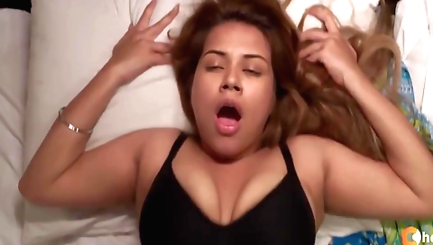 Indian brunette with big tits gets fucked by her boyfriend