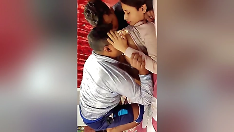 Busty brunette in big boobs is getting her cunt fucked