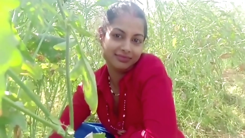 Indian girl ride her bike to a remote farm outdoors