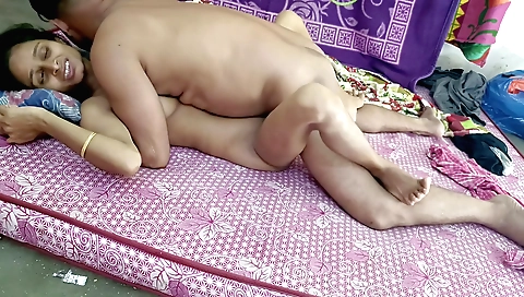 Indian chick takes care of domestic life in a bedroom