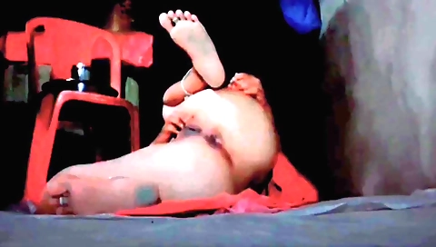 Hot female masturbating in the house with a camera