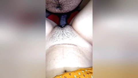 Busty indian slut with hairy pussy sucks and plays with her pussy