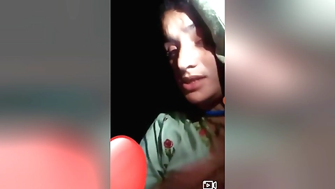 Brunette with big tits and nice curves shows her sexy body