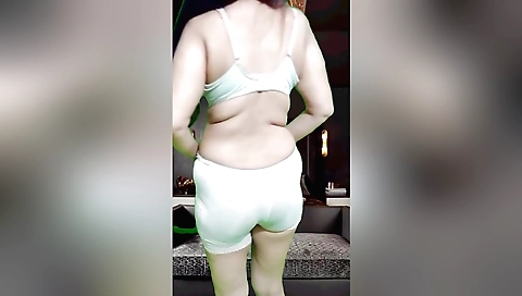 Busty stepsister is doing solo video with big black cock