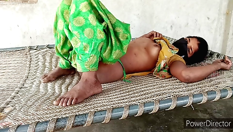 Hairy indian girl enjoys outdoor fucking with a large penis