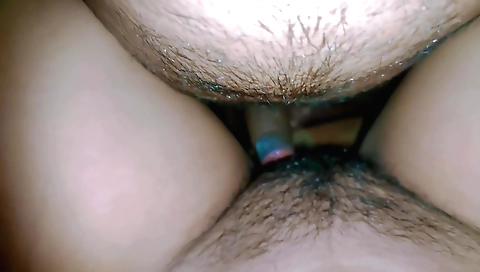 Indian girl with hairy pussy gets a big pad with a big dick