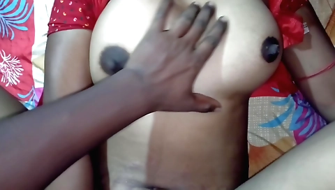 Indian mother getting her hair shaved by boyfriend