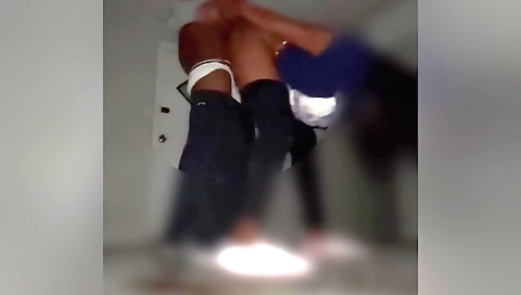 Amateur brunette 18+ sucking and fucking on her husband