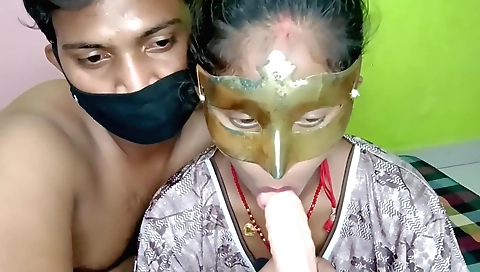 Busty brunette in india sexy lingerie plays with a dinky one