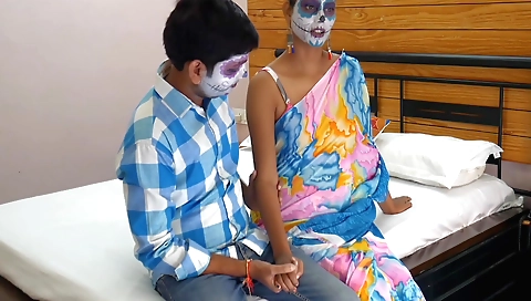 A girl takes off clothes for her ex-wife in her bedroom