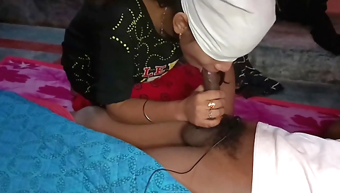 Indian girl sucks her stepbrother's throbbing penis