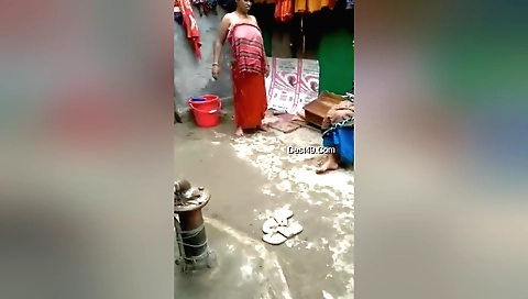 Indian girl is getting naked and masturbating in the bath