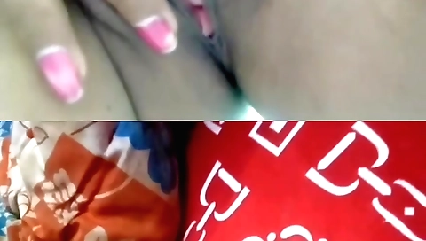 Sexy black dress and heels girl in amateur chat video