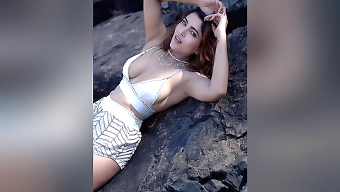 My stepmom was nude at the beach and she masturbated