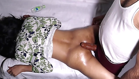 Indian brunette girl is getting her hole filled with urine