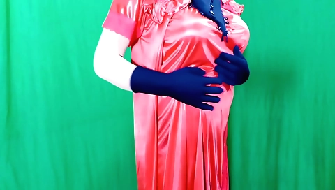 Indian woman wearing a sexy night dress and lingerie