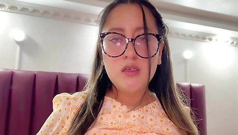 Indian brunette chick with big tits sucks a cock 2