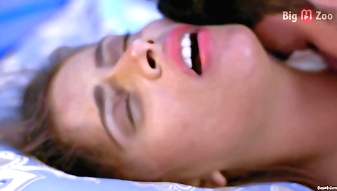 Brunette in black dress and blue heels gets fucked with her man