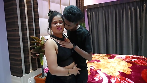 Brunette mature chick and her man have sex in the kitchen