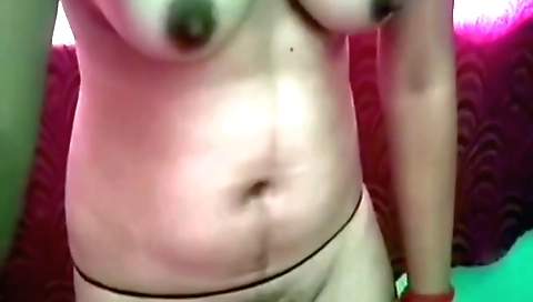 Sexy amateur brunette masturbating with her hairy pussy