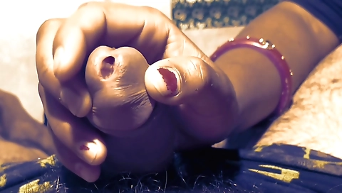 Amateur hand job and tight pussy fucked close on camera